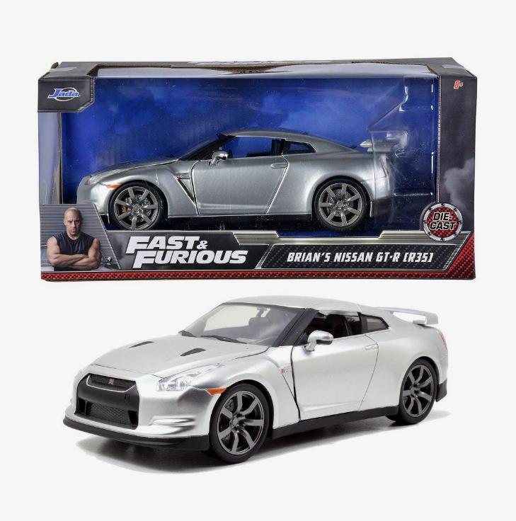 Машина игрушечная Iqchina Jada Fast and Furious 1:24 Brian s Nissan GT-R R35 серый