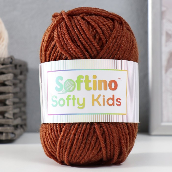 

Пряжа 100% акрил Softy Kids 90м ±5м 50 гр цвет горький шоколад (2 шт), Коричневый