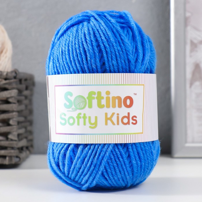 

Пряжа 100% акрил Softy Kids 90м ±5м 50 гр цвет 24 лазурно-синий (2 шт), Голубой