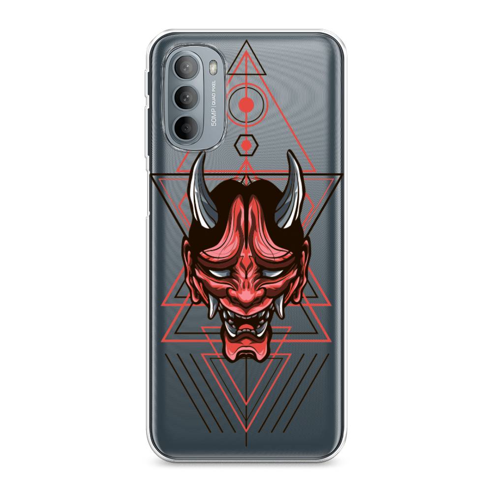 

Чехол на Motorola Moto G31 "Hanya Oni mask", Серый;красный;черный, 241850-4