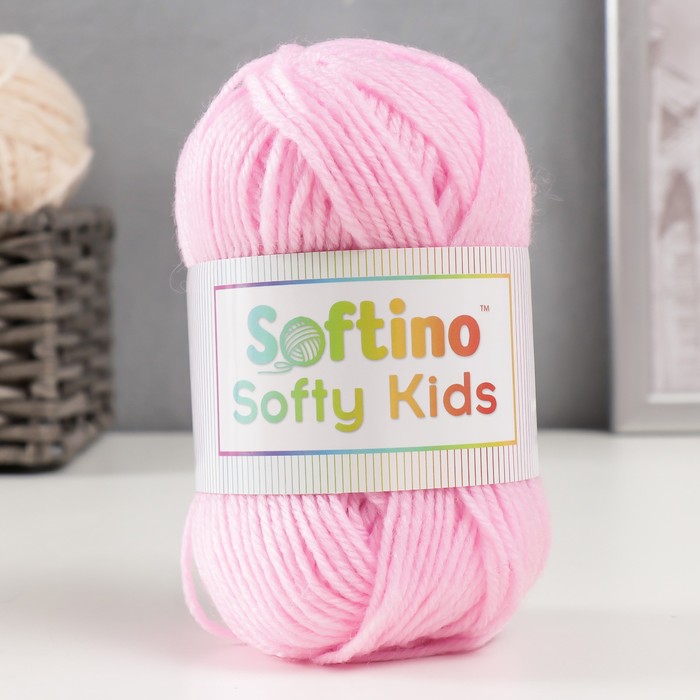 

Пряжа 100% акрил Softy Kids 90м ±5м 50 гр цвет 09 розовый зефир (2 шт)