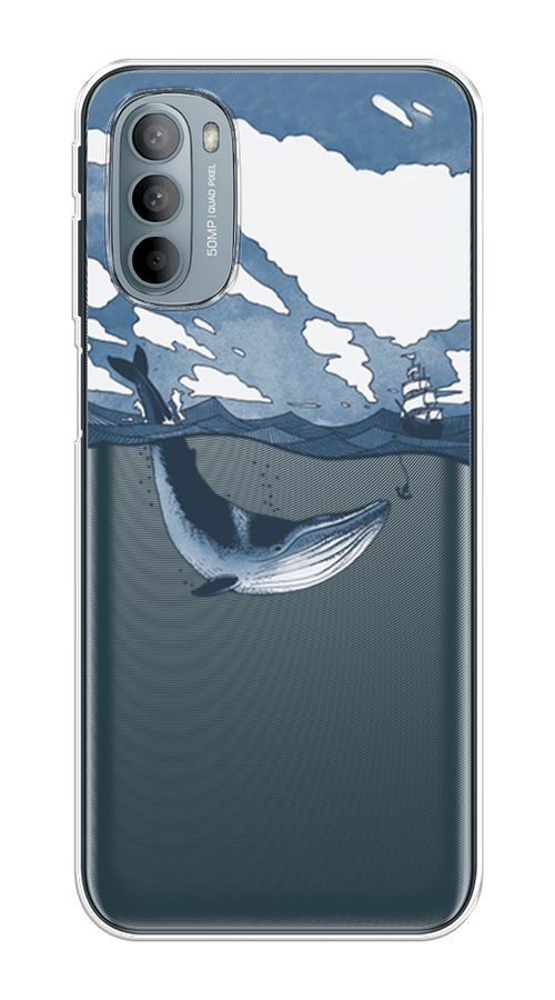

Чехол на Motorola Moto G31/G41 "Большой кит", Синий, 241850-1