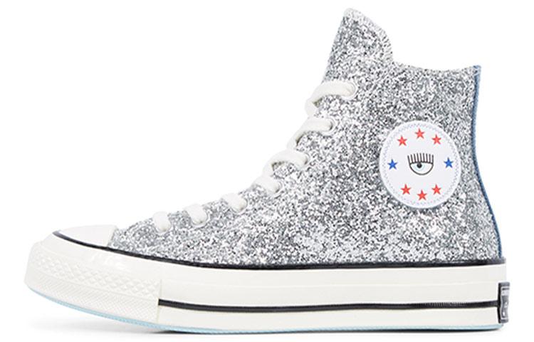 

Кеды унисекс Converse CHIARA FERRAGNI 1970s Glitter High Top серебристые 37.5 EU, Серебристый, CHIARA FERRAGNI x Converse 1970s Glitter High Top