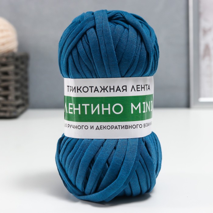 

Пряжа трикотажная 100% хлопок Лентино mini 100 гр 40 м цвет 78 синий (2 шт)