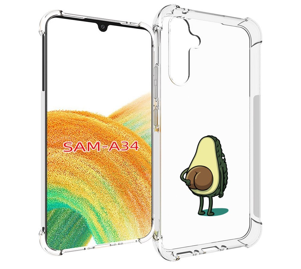 

Чехол MyPads смешной авокадо сзади для Samsung Galaxy A34, Tocco