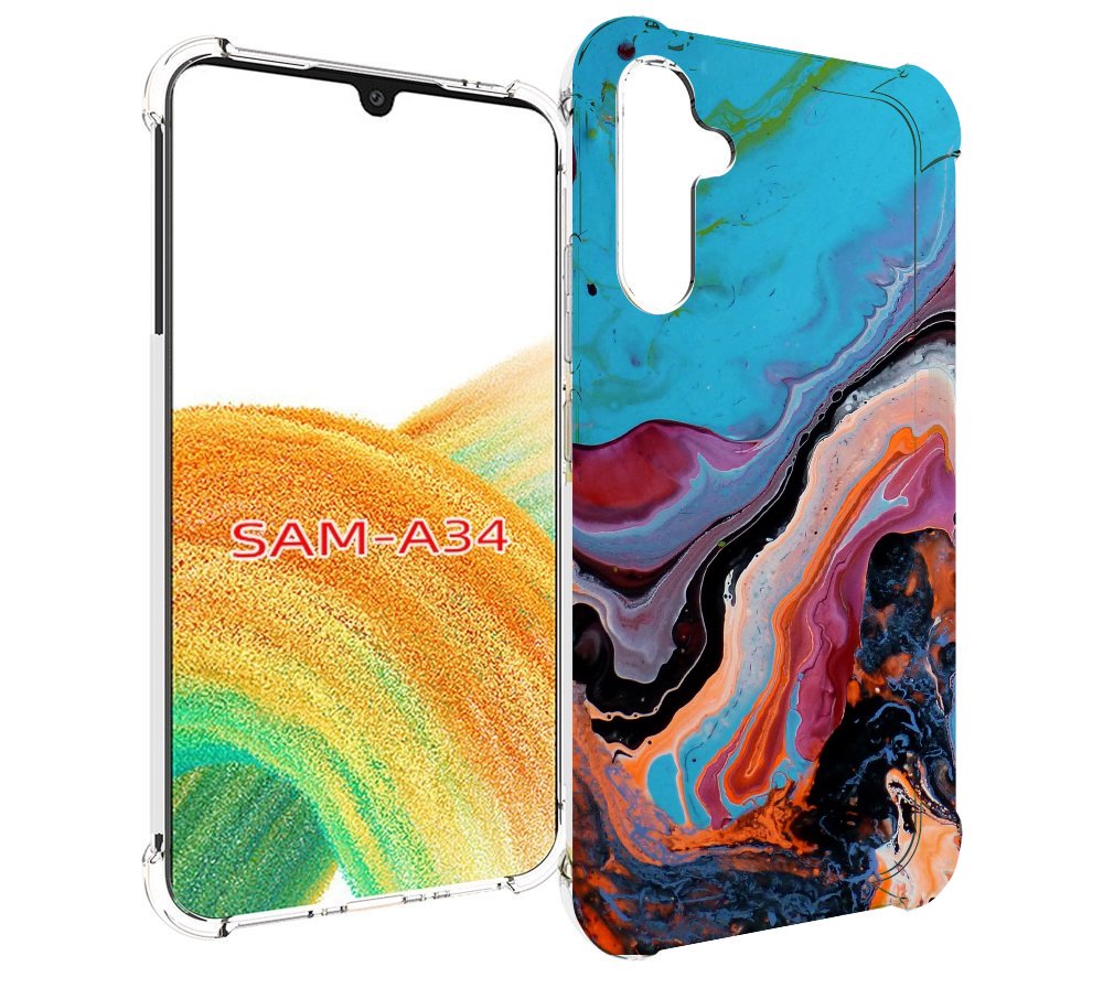 

Чехол MyPads смешанные краски для Samsung Galaxy A34, Tocco