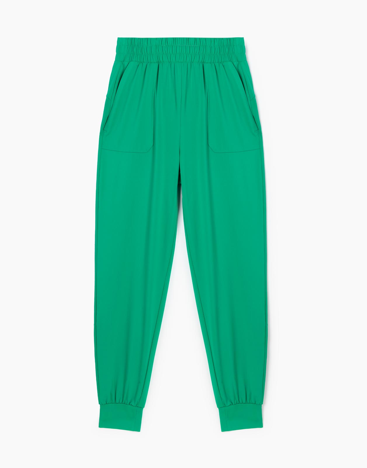 Зелёные спортивные брюки Jogger из микрофибры для девочки р.152
