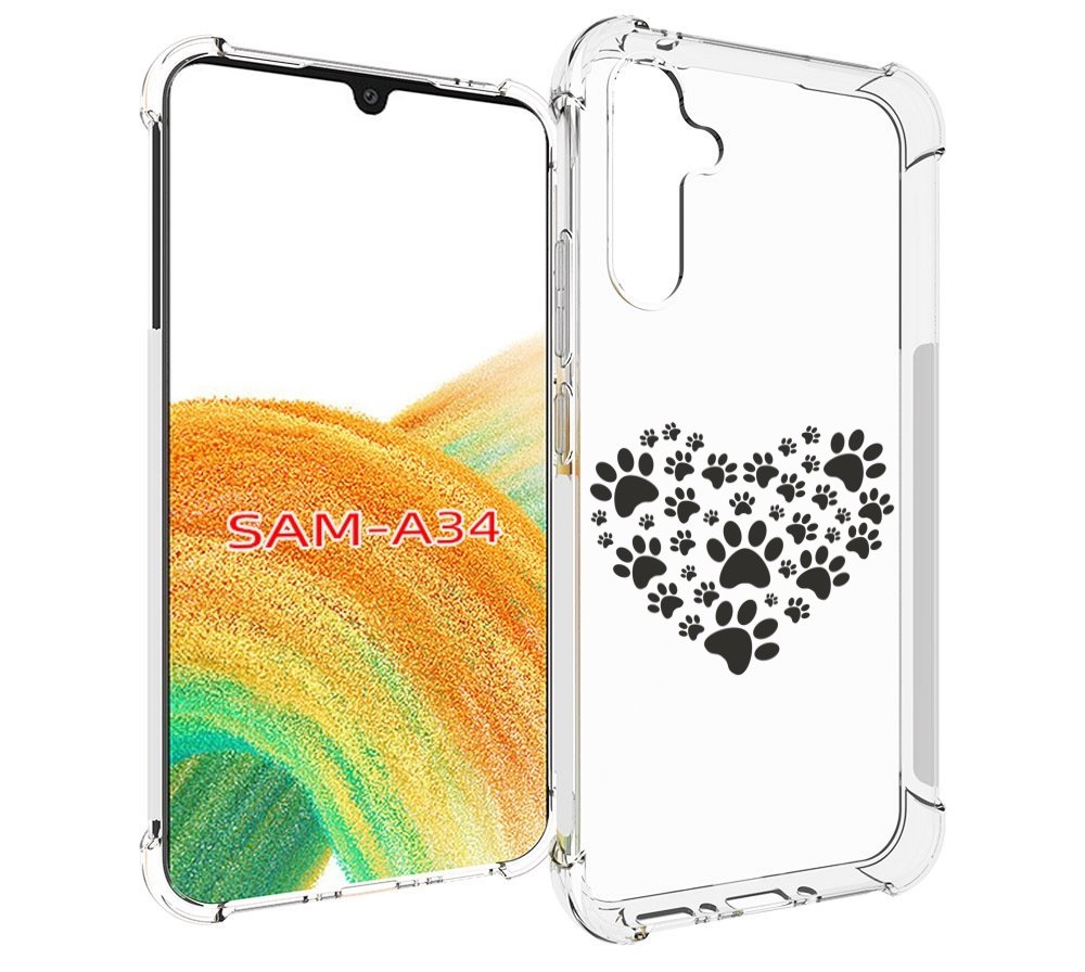 

Чехол MyPads следы-в-сердечке для Samsung Galaxy A34, Tocco