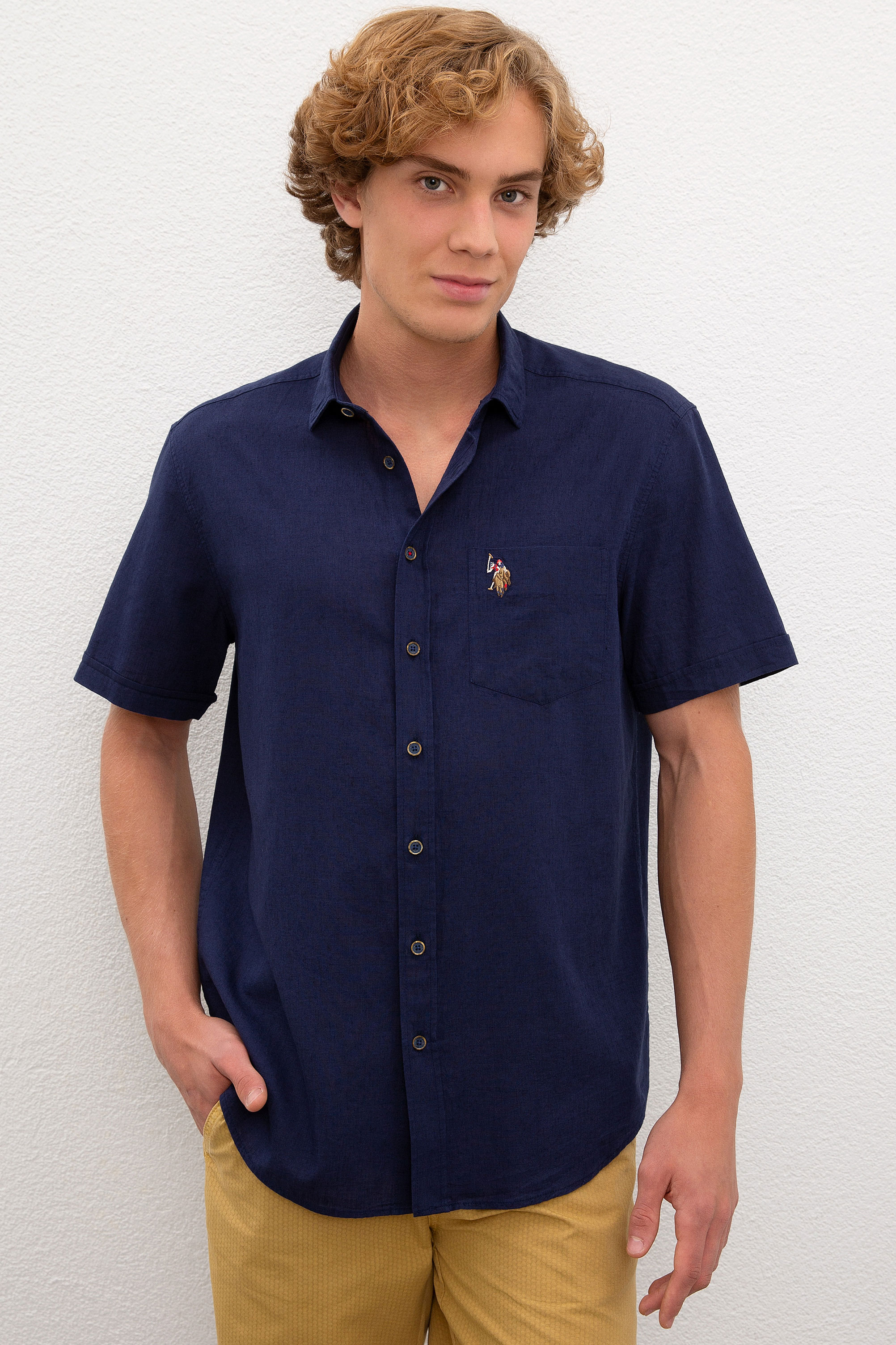 Рубашка мужская U.S. POLO Assn. G081SZ0040ELFY020Y синяя S