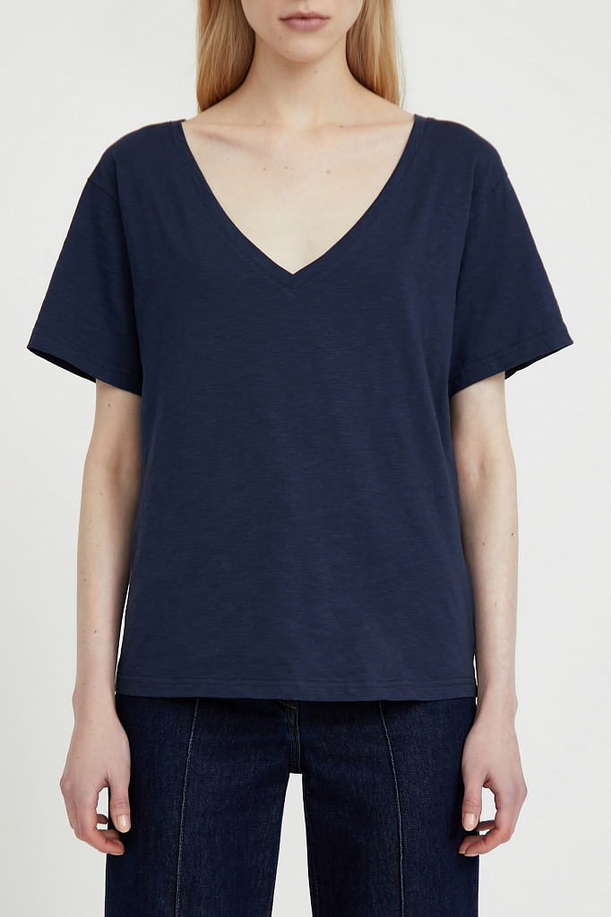 

Футболка женская Finn Flare BAS-10025 синяя XS, BAS-10025