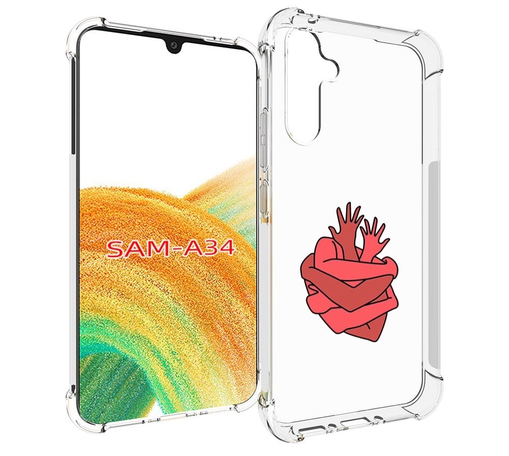 

Чехол MyPads сердце из ручек для Samsung Galaxy A34, Tocco