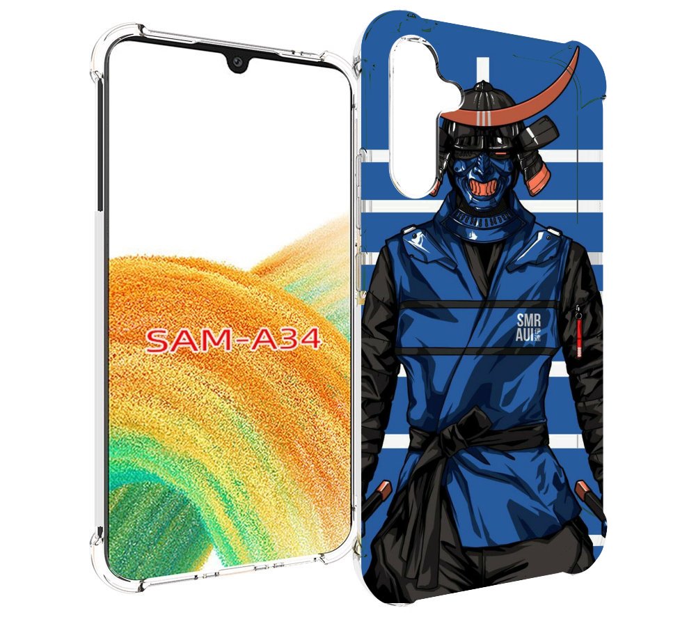 

Чехол MyPads самурай в синей форме для Samsung Galaxy A34, Tocco