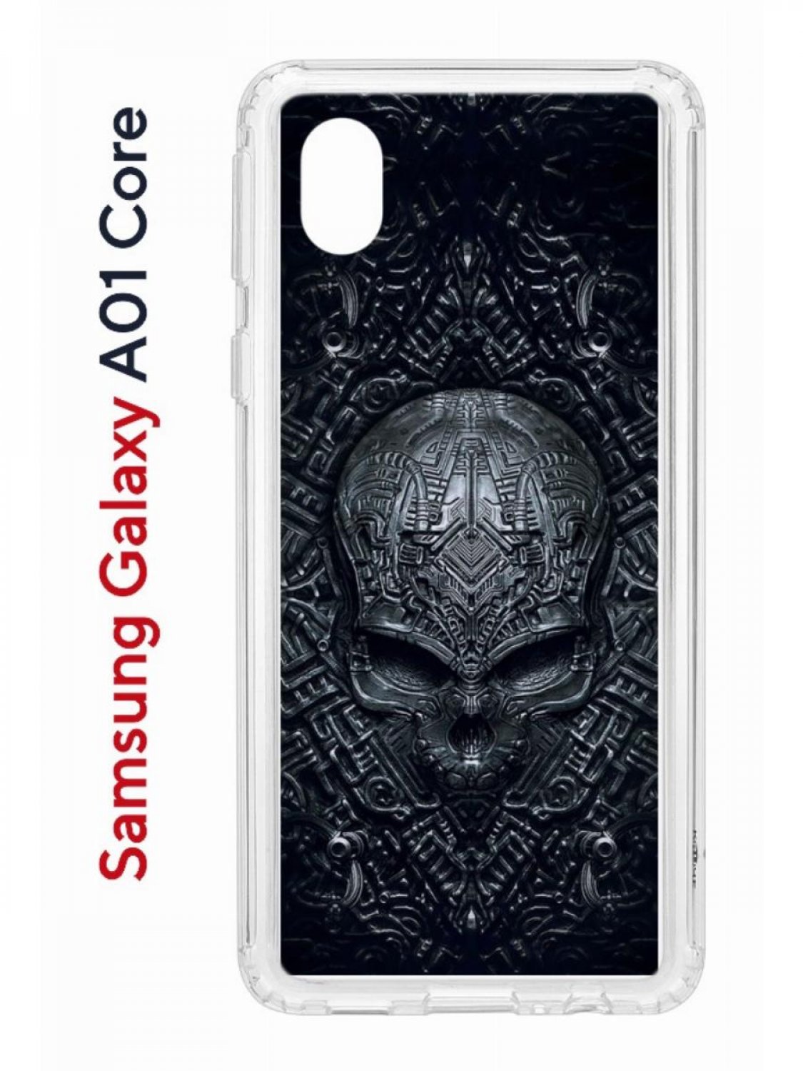 Чехол на Samsung Galaxy A01 Core с принтом Kruche Print Череп техно, противоударный бампер