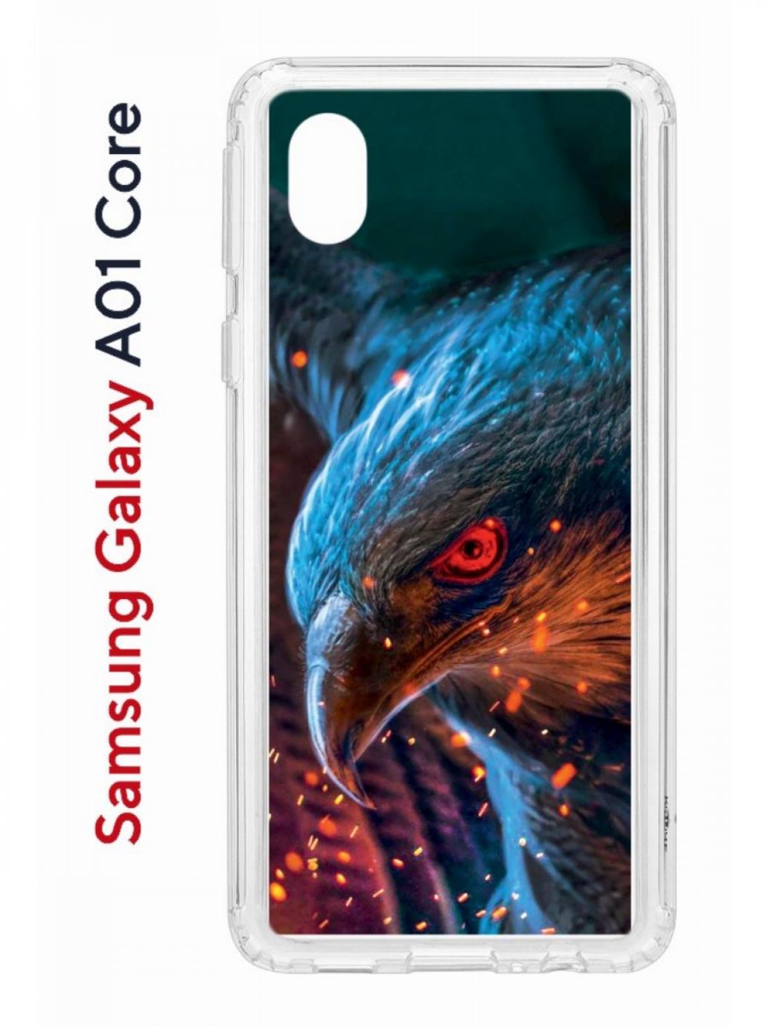 

Чехол на Samsung Galaxy A01 Core с принтом Kruche Print Орел, противоударный бампер, Прозрачный;синий;оранжевый;коричневый, Самсунг а01 Кор