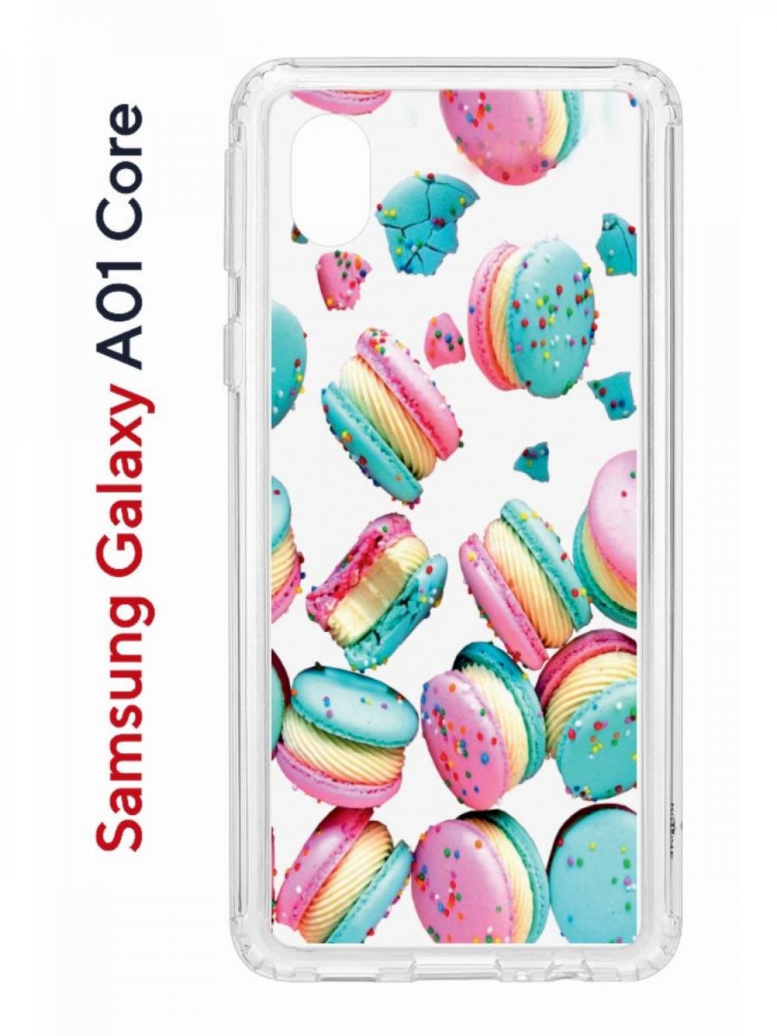 Чехол на Samsung Galaxy A01 Core с принтом Kruche Print Макарон, противоударный бампер