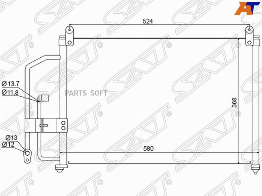 SAT Радиатор кондиционера DAEWOO/CHEVROLET LANOS 97-//ZAZ SENS 07-