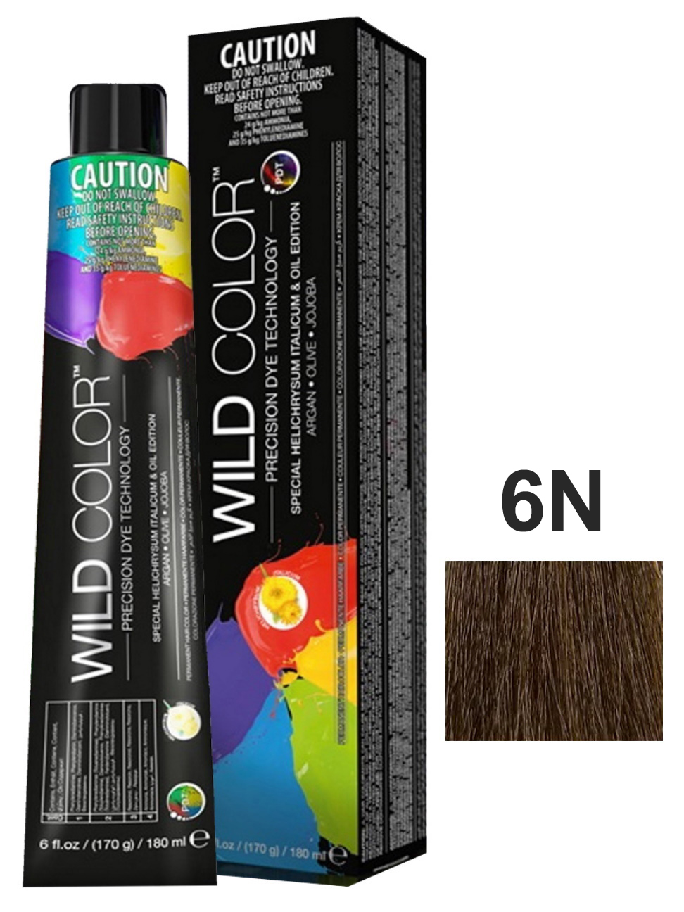 фото Крем-краска permanent color для окрашивания волос wild color 6n темный блондин 180 мл wildcolor