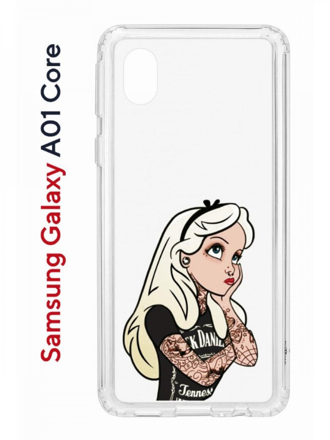 Чехол на Samsung Galaxy A01 Core с принтом Kruche Print Tattoo Girl, противоударный бампер