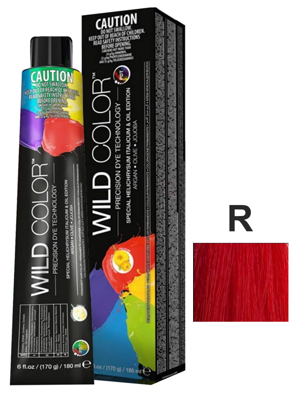 Крем-краска PERMANENT COLOR для окрашивания волос WILD COLOR R красный 180 мл краска для бровей и ресниц color черная