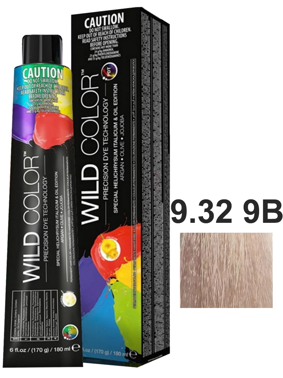 Крем-краска для волос WildColor PERMANENT COLOR 9.32 9B очень светлый блонд бежевый 180 мл краска для волос wildcolor 6 5 6m темно махагоновый блонд 180 мл