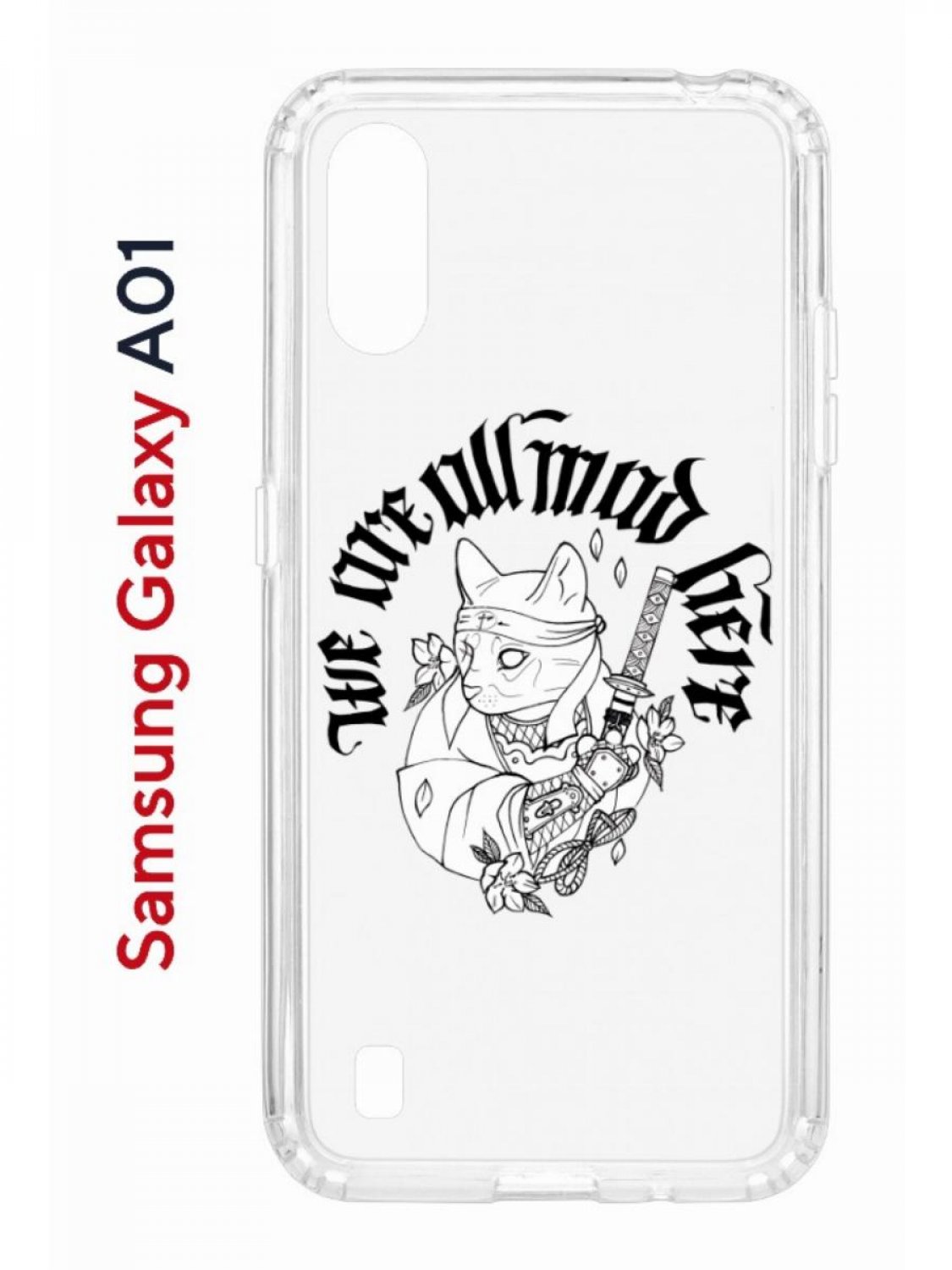 Чехол на Samsung Galaxy A01/A015 с принтом Kruche Print J-Cat, противоударный бампер
