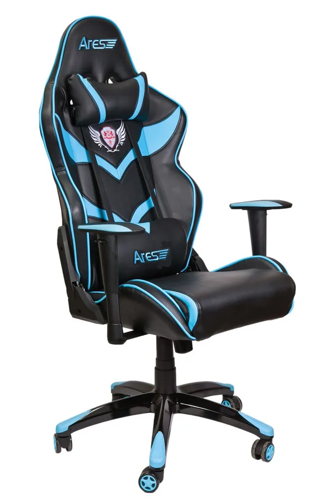 

Игровое компьютерное кресло AksHome VIPER синий + черный, экокожа