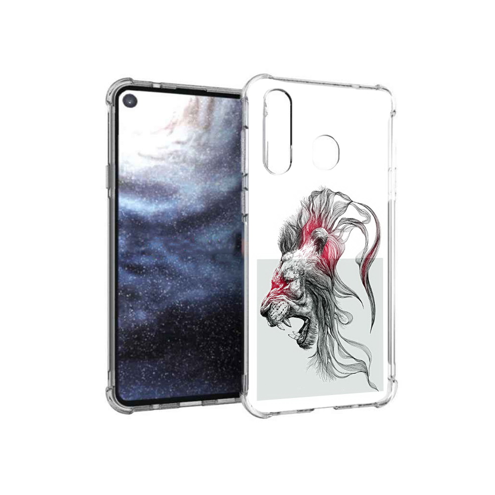 

Чехол MyPads Tocco для Samsung Galaxy A8s разъяренный лев (PT124633.501.576), Прозрачный, Tocco