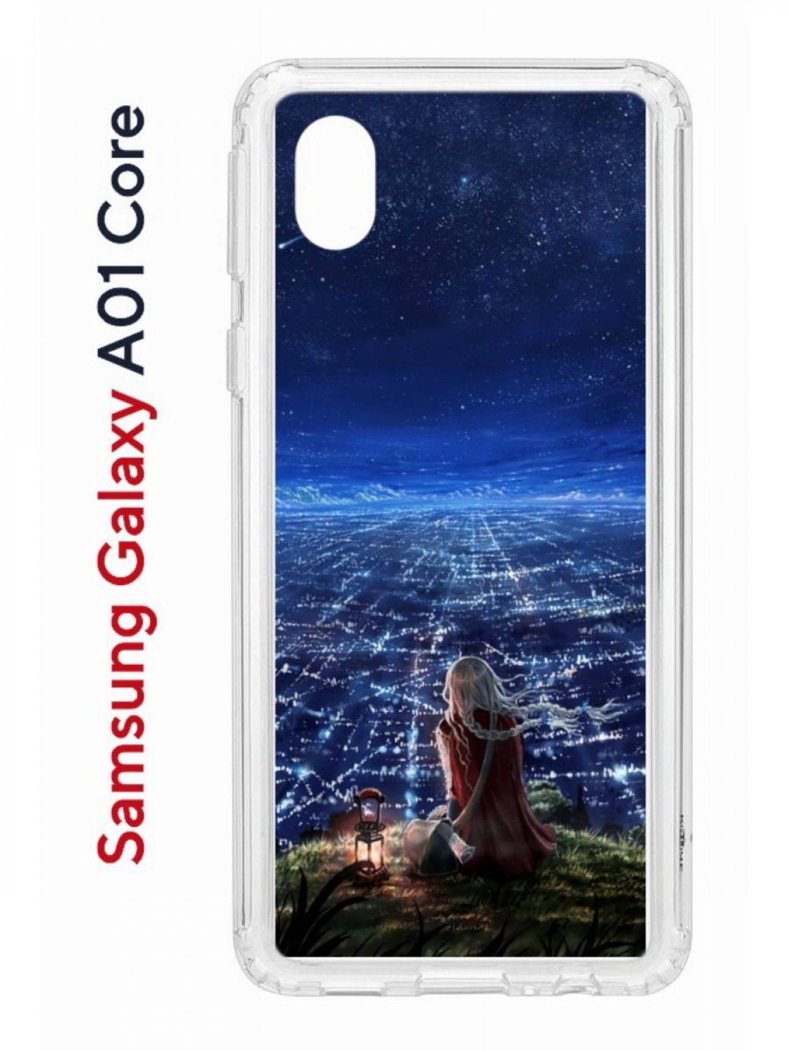 

Чехол на Samsung Galaxy A01 Core с принтом Kruche Print Ночные Огни, противоударный бампер, Прозрачный;синий;зеленый;белый, Самсунг а01 Кор