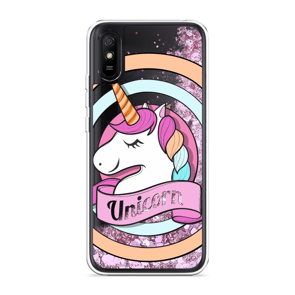 

Жидкий чехол с блестками "Unicorn зефирный" на Xiaomi Redmi 9A, 38994-1