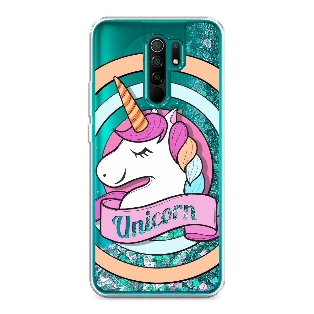 

Жидкий чехол с блестками "Unicorn зефирный" на Xiaomi Redmi 9, 38395-1