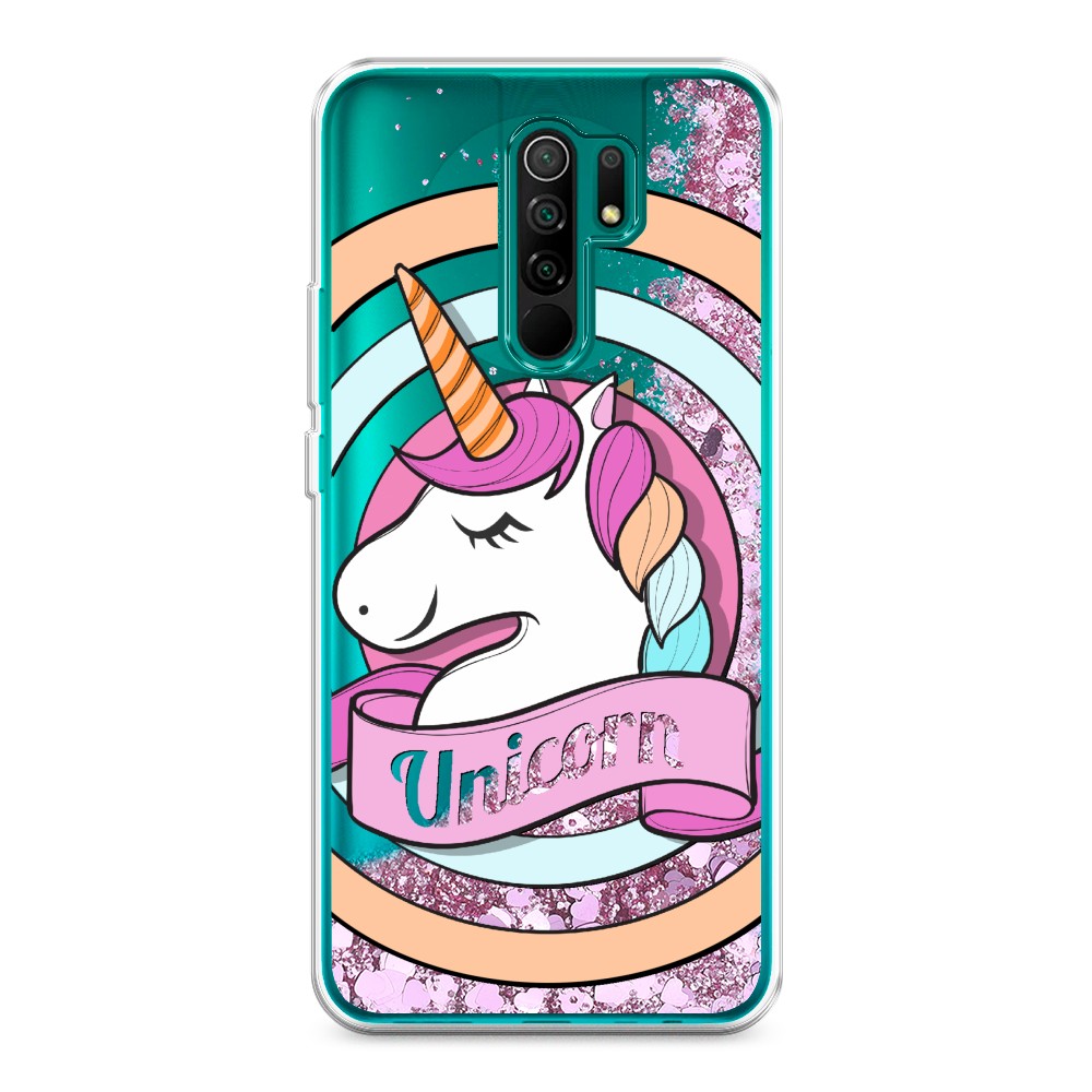 

Жидкий чехол с блестками "Unicorn зефирный" на Xiaomi Redmi 9, 38394-1