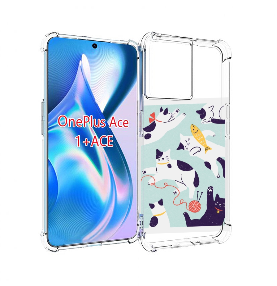 

Чехол MyPads коты-с-клубками для OnePlus Ace, Прозрачный, Tocco
