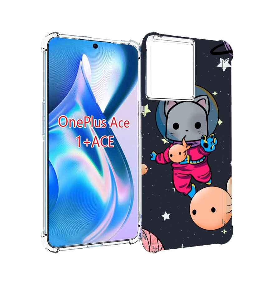 

Чехол MyPads котик-с-рыбкой-в-космосе для OnePlus Ace, Прозрачный, Tocco