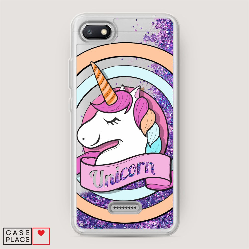 

Жидкий чехол с блестками "Unicorn зефирный" на Xiaomi Redmi 6A, 34192-1