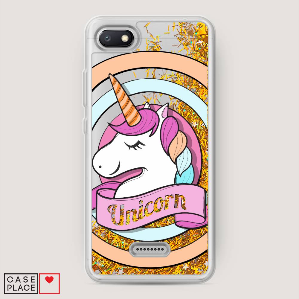 

Жидкий чехол с блестками "Unicorn зефирный" на Xiaomi Redmi 6A, 34190-1