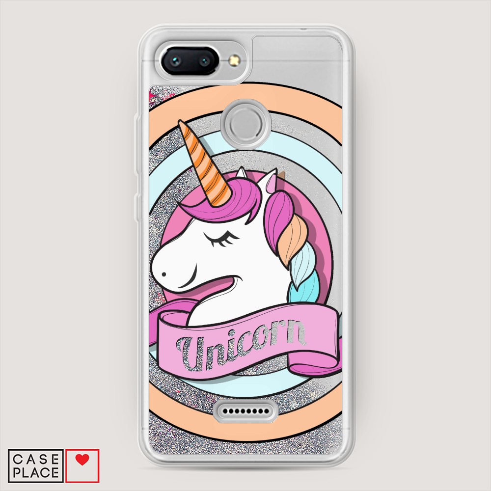

Жидкий чехол с блестками "Unicorn зефирный" на Xiaomi Redmi 6, 33891-1