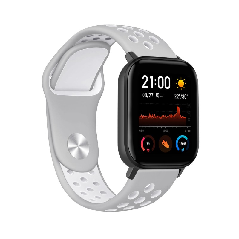 

Ремешок PADDA для Amazfit Bip/Bip Lite/GTR 42mm/GTS, 20 мм (серый/белый), Amazfit Bip/Bip Lite/GTR 42mm/GTS, 20 мм