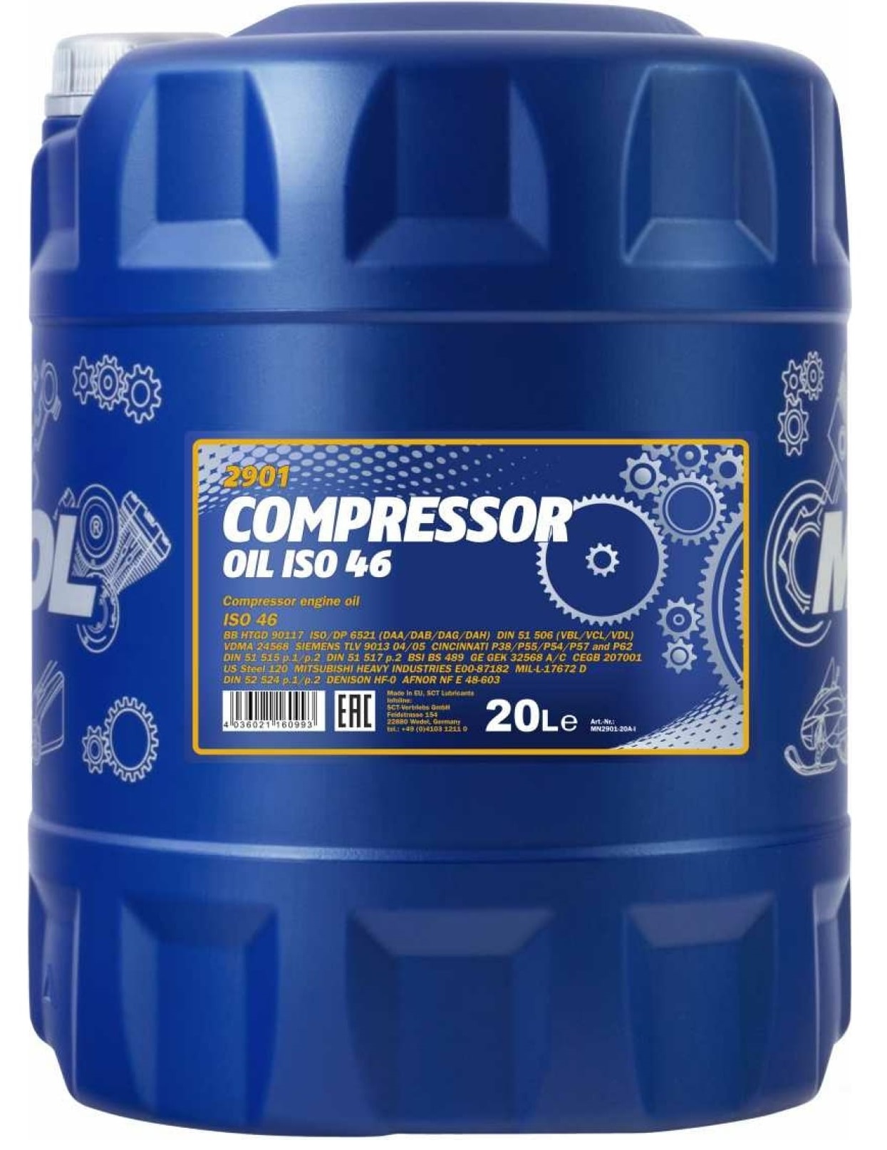 MANNOL 1935 Масло компр. Compressor Oil ISO 46 20 л.