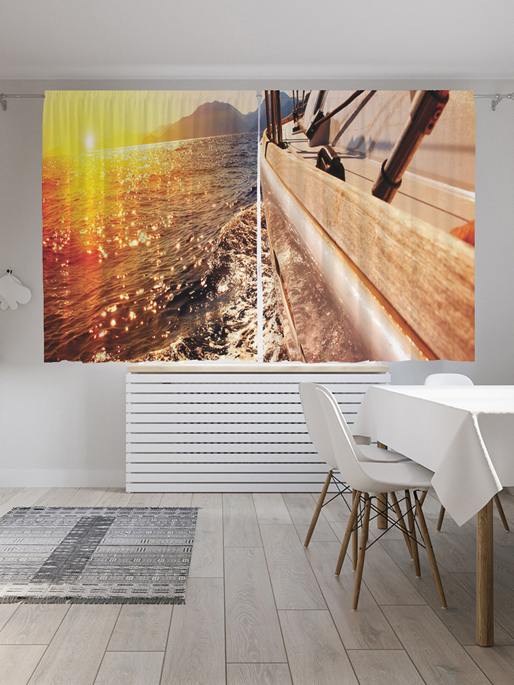 

Шторы с фотопечатью "Закат на борту" из сатена, 290х180 см