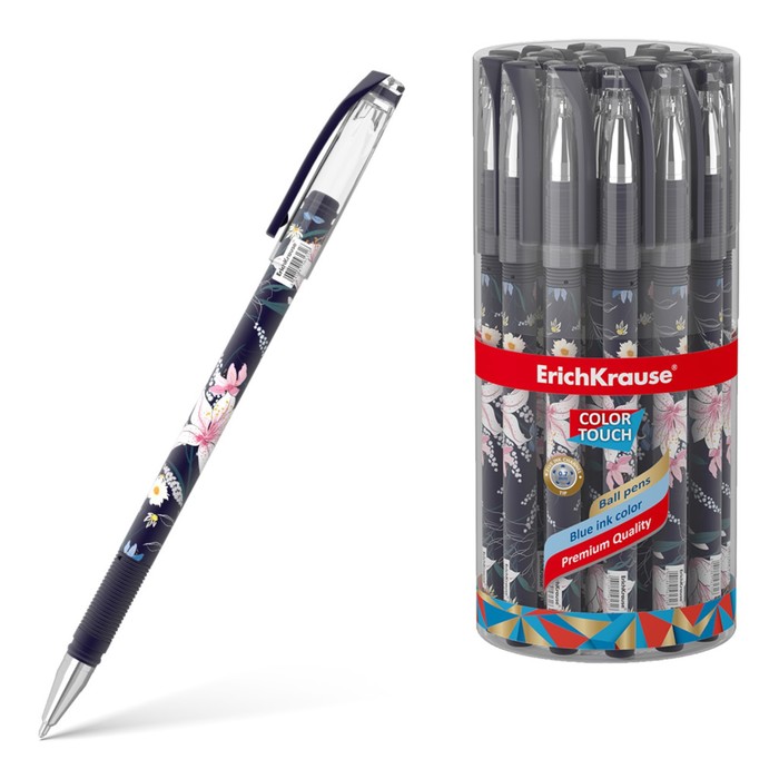 

Ручка шариковая ErichKrause ColorTouch Lily, узел 0.7 мм, грип, чернила синие (24 шт.)