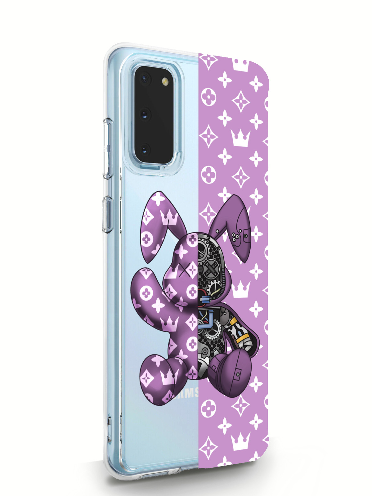 фото Чехол musthavecase для samsung galaxy s20 bunny розовый прозрачный