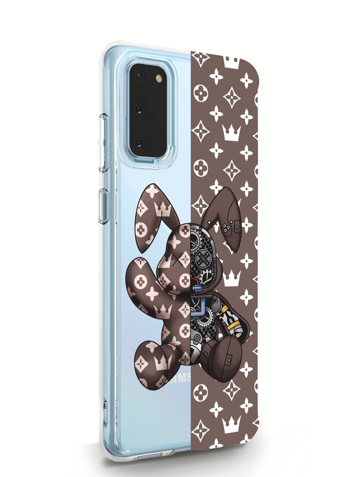 фото Чехол musthavecase для samsung galaxy s20 bunny коричневый прозрачный