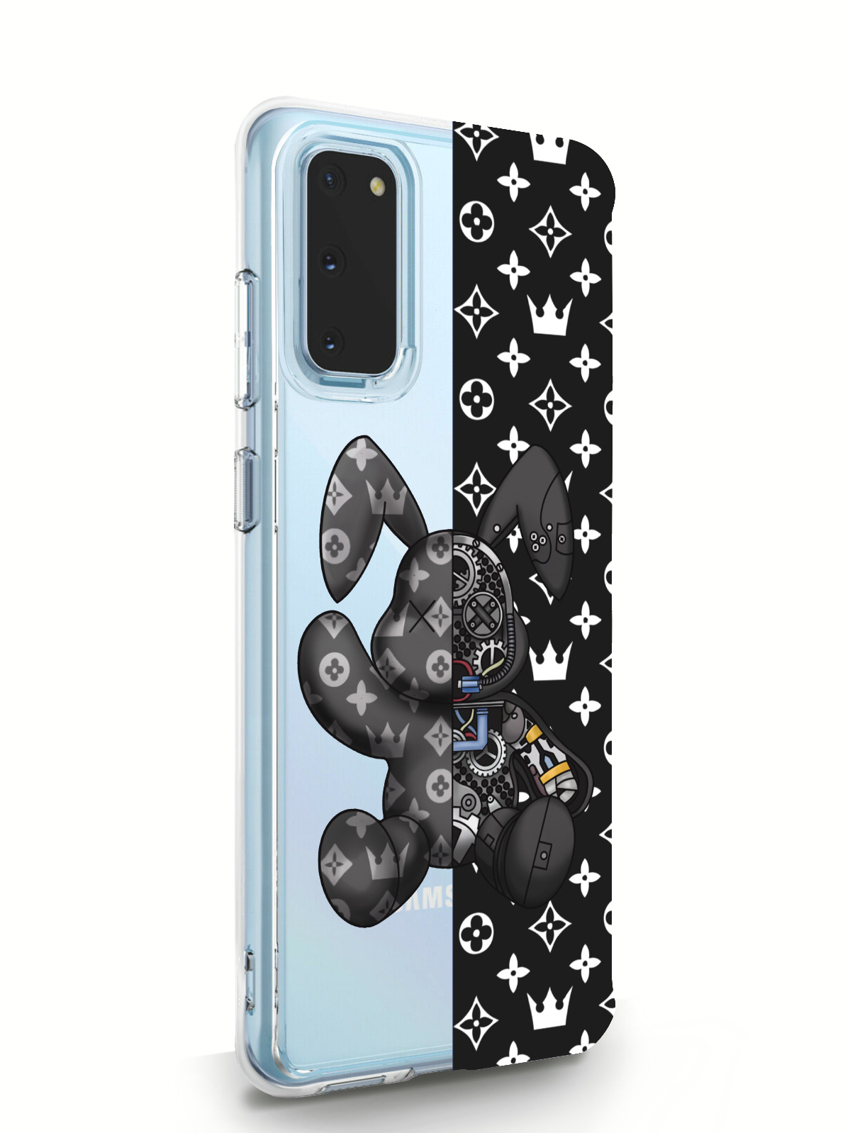 фото Чехол musthavecase для samsung galaxy s20 bunny черный прозрачный