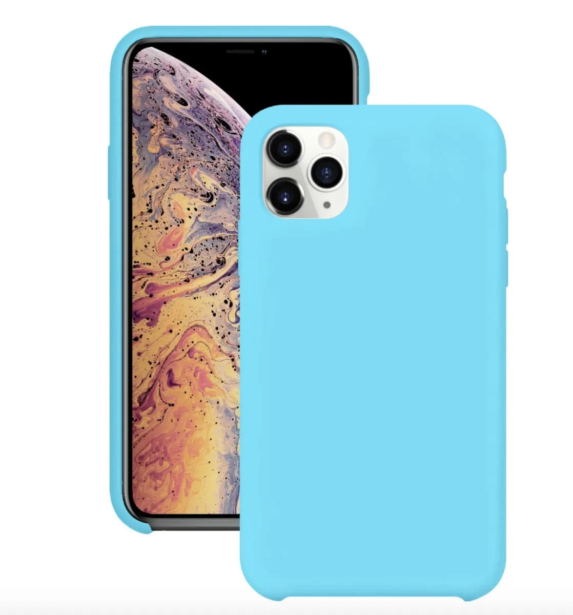 фото Силиконовый чехол на appel iphone 11 pro max голубой nobrand