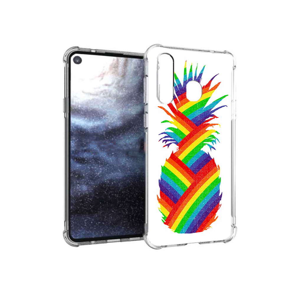 

Чехол MyPads Tocco для Samsung Galaxy A8s радужный ананас (PT124633.501.566), Прозрачный, Tocco