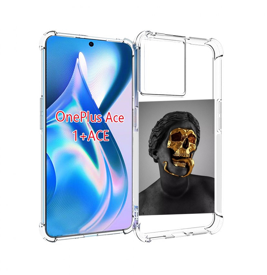 

Чехол MyPads золотой череп в статуе для OnePlus Ace, Прозрачный, Tocco