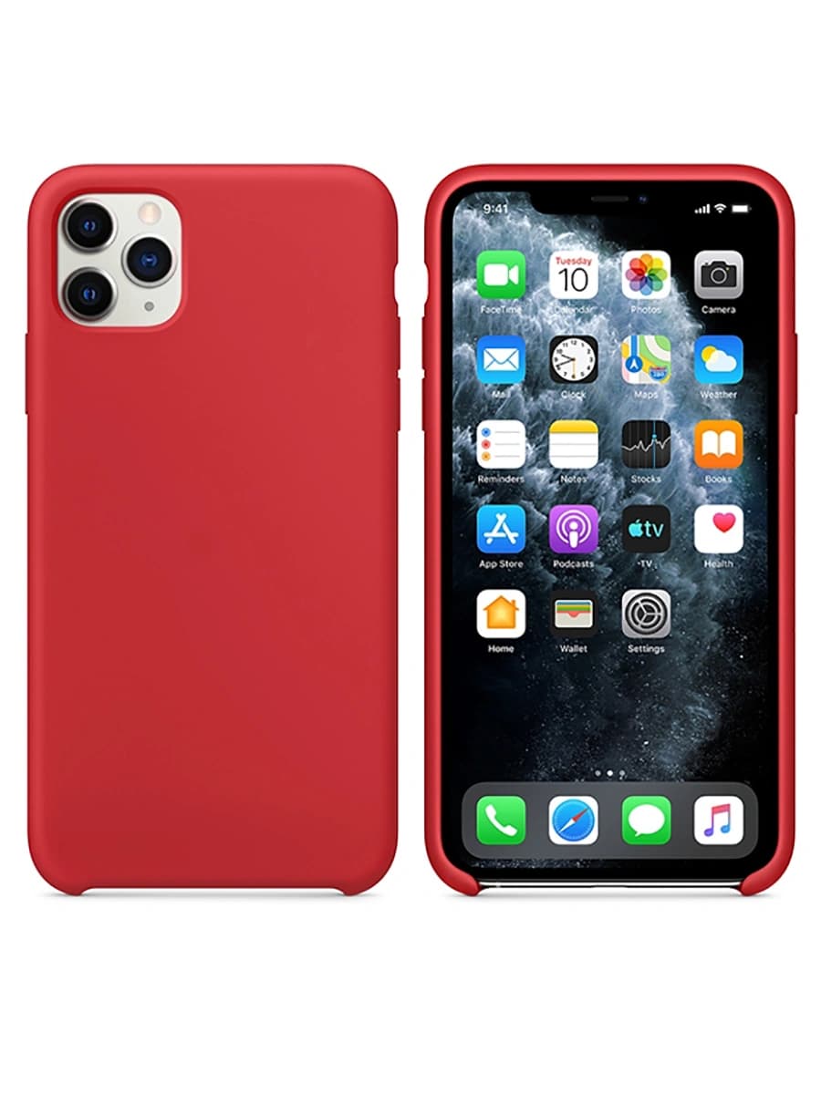 фото Силиконовый чехол на appel iphone 11 pro max красный nobrand