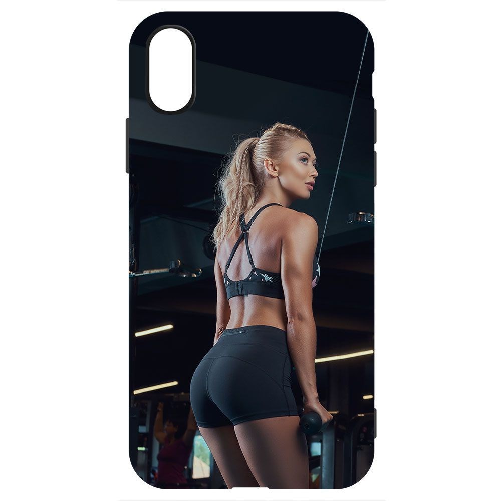 Чехол-накладка Krutoff Soft Case Шорты женские для iPhone X/XS черный