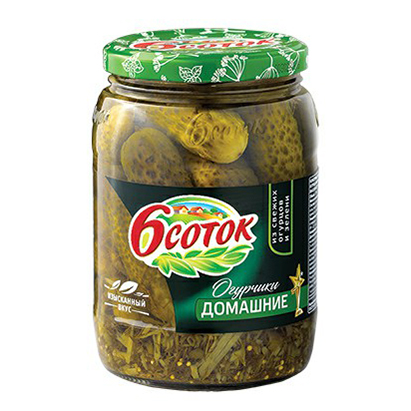 

Огурцы 6 соток маринованные домашние 680 г
