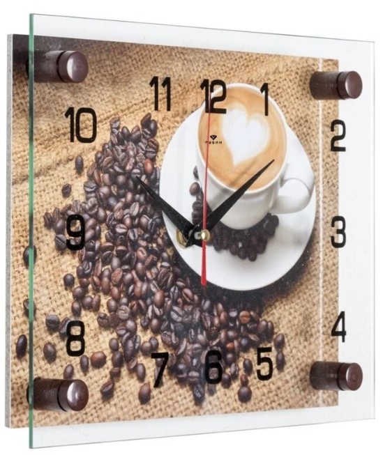 фото Часы настенные 21 век чашечка любимого кофе, 25.5х20см, 2026-571